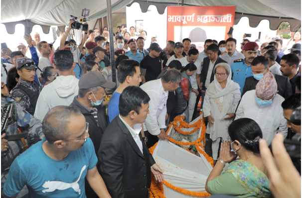 नेम्वाङको अन्त्येष्टिका लागि शवयात्रा सुरु
